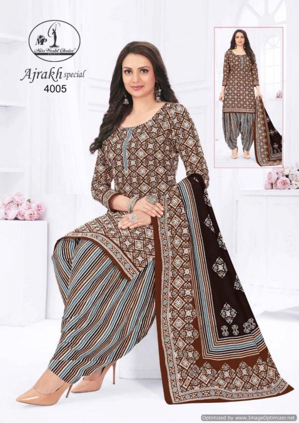 Miss World Ajrakh Vol 4 Printed Cotton Dress Material Collection